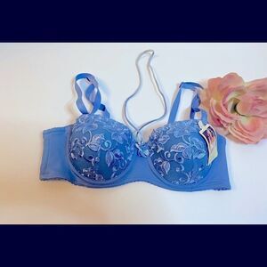 Lynda’s world fashion embroidery floral Bra 34B